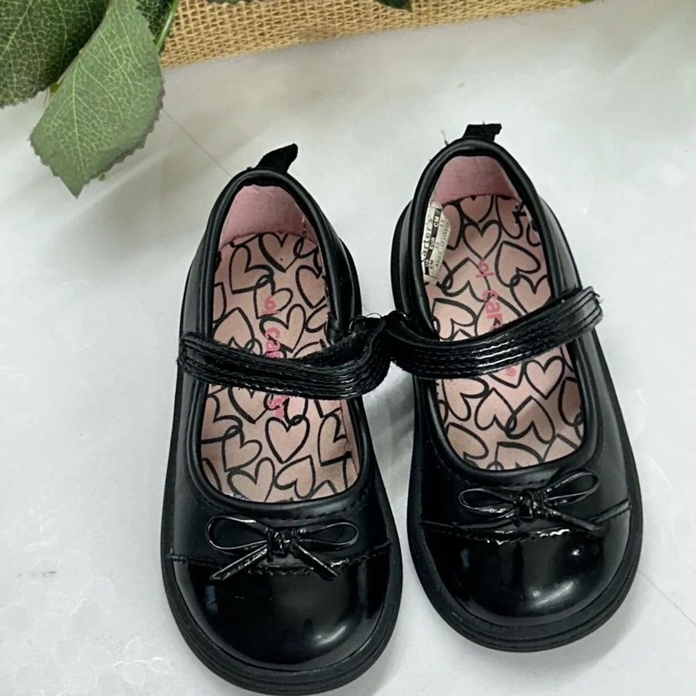 Carter's Black Dress Shoes with Heart Lining